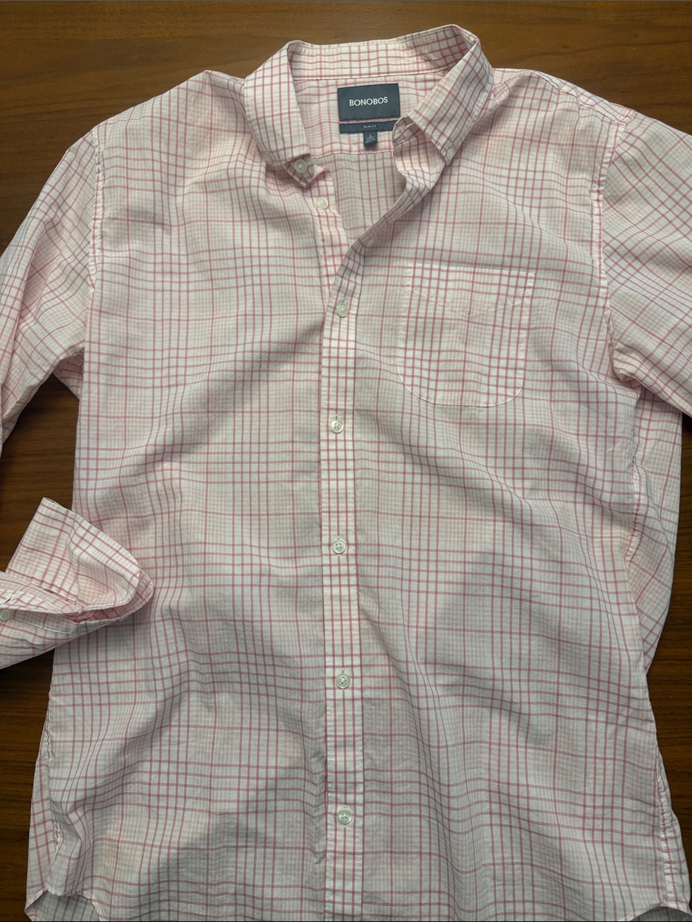 Bonobos Pink and White Windowpane Button-Down Shirt - Men’s